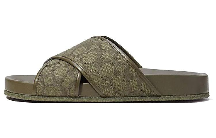 Coach Coach Slide Slippers Men's Dark Green