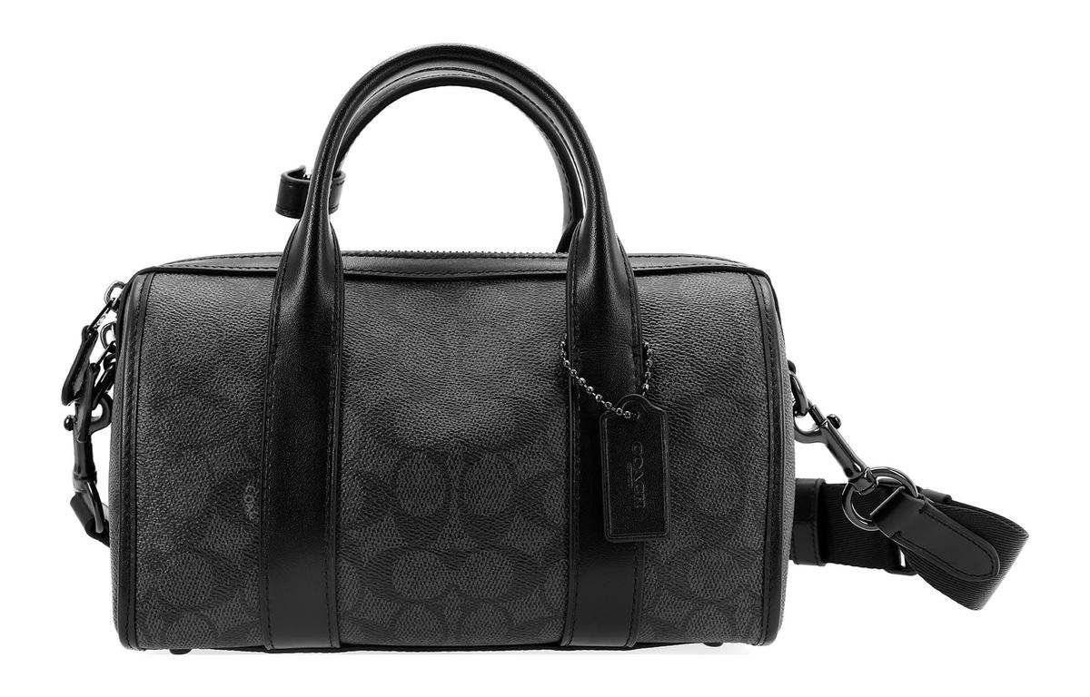 Coach Coach Gotham Coated Canvas With Tanned Cow Leather Handbag Shoulder Bag Crossbody Bag Medium Size Men's Lead Gray