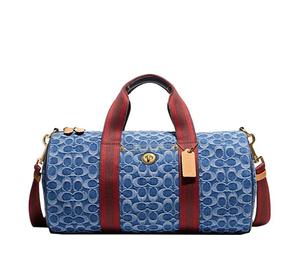 Buy Coach Metropolitan Denim Fabric Canvas With Leather Handbag Crossbody Bag Travel Bag Large Size Unisex Denim & Red at Sasom – Authentic and Ready to Ship