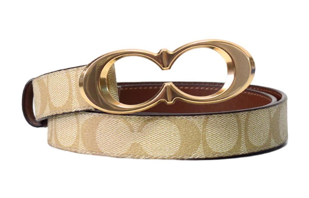 Coach Coach Leather Belts Women's Camel Width: 2.5cm