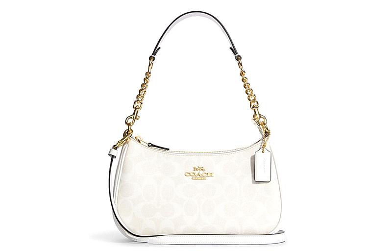 Coach Coach Teri 25 Monogram Shoulder Bag Medium Women's White