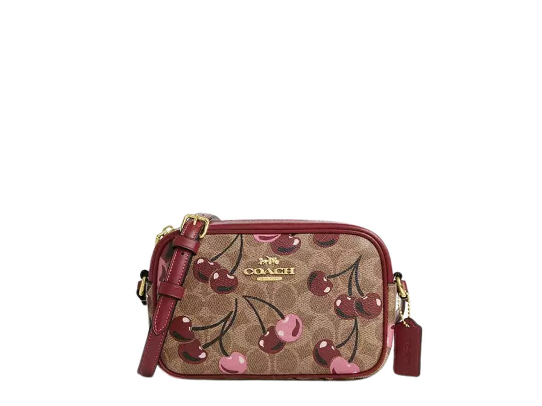 Coach Coach Mini Jamie Camera Bag In Signature Canvas And Leather Cherry Print