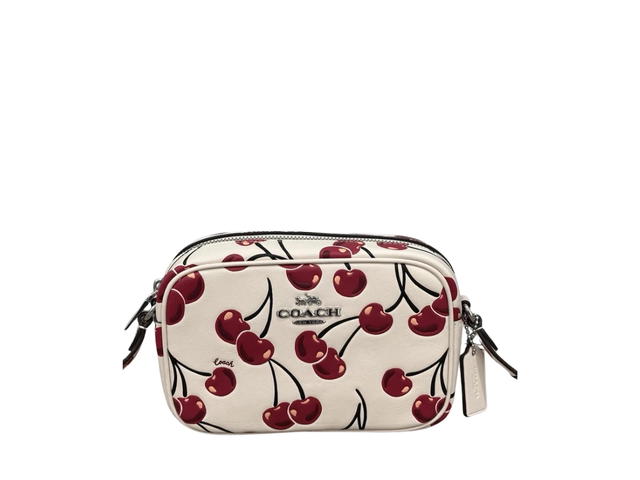 Coach Coach Mini Jamie Camera Bag With Cherry Print Smooth Leather Chalk Multi - view 1