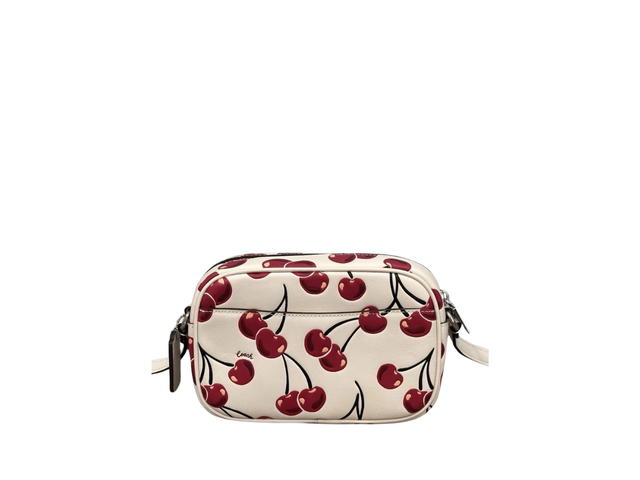 Coach Coach Mini Jamie Camera Bag With Cherry Print Smooth Leather Chalk Multi - view 4