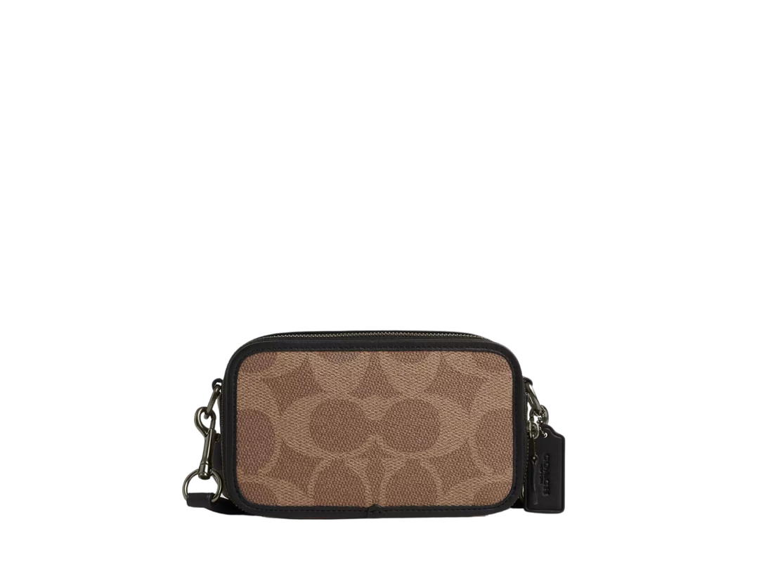 Coach Coach Wyatt Crossbody Bag In Blocked Signature Canvas With Silver Tone Hardware Black