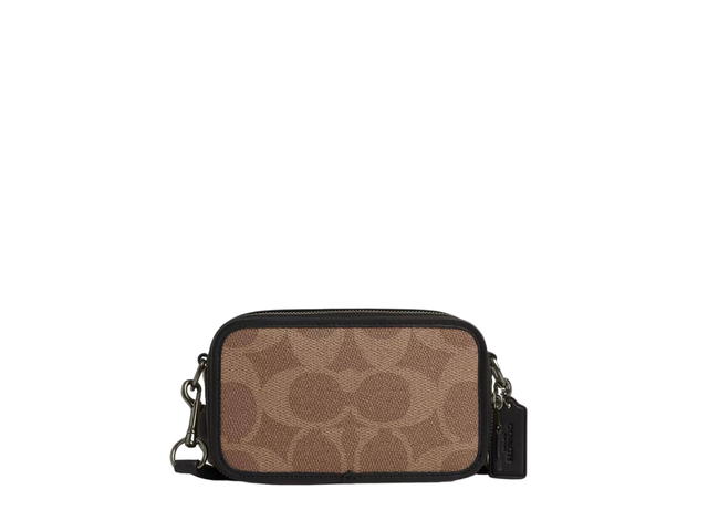 Coach Coach Wyatt Crossbody Bag In Blocked Signature Canvas With Silver Tone Hardware Black - view 1