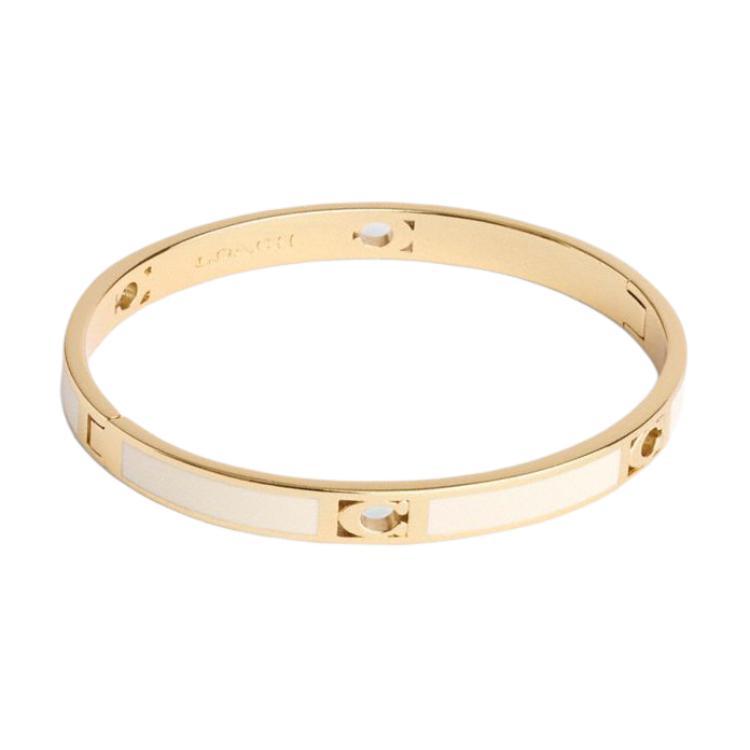 Coach Coach Enamel Bangles Unisex Gold/Chalk White