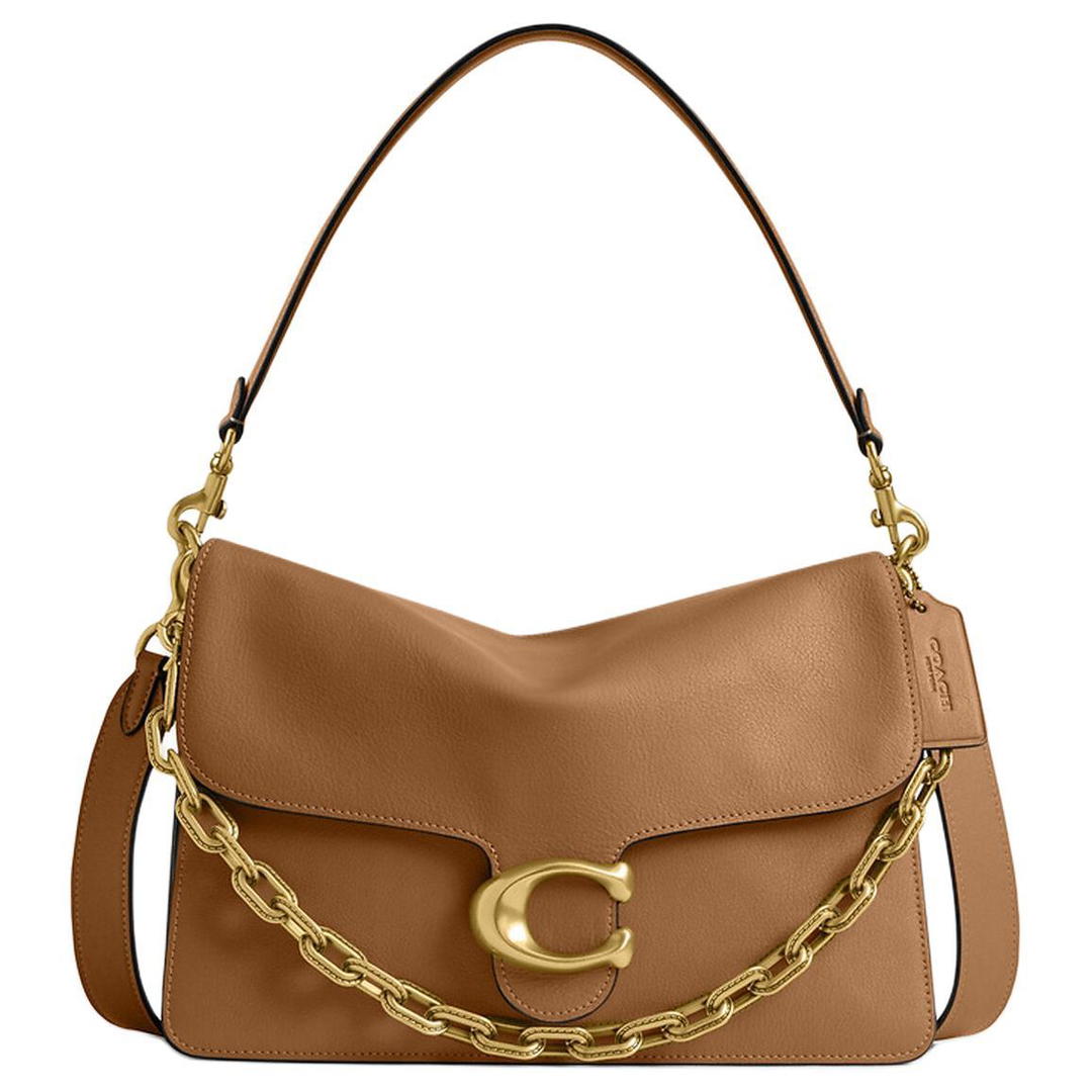 Coach Coach Tabby Cow Leather Shoulder Bag Large Size Women's Honey Brown