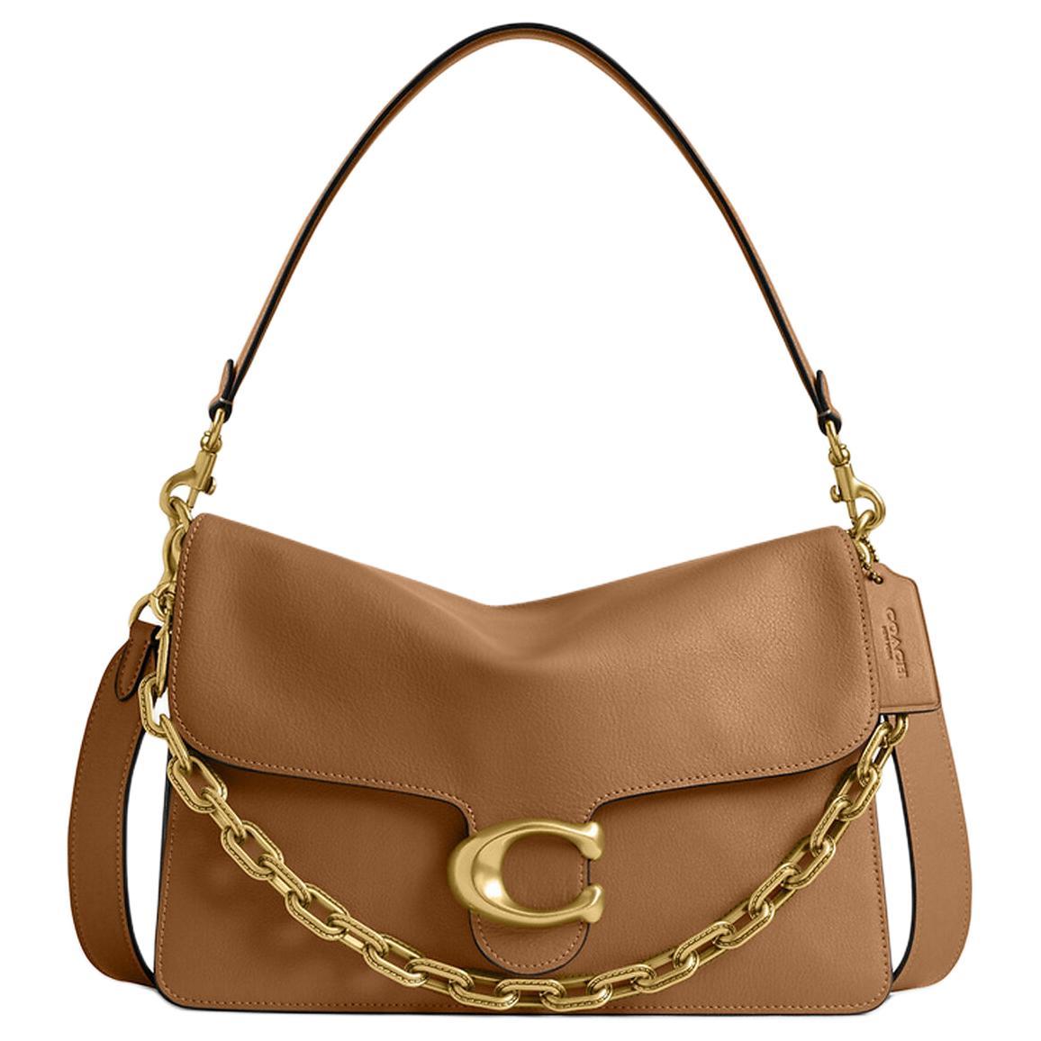 Coach Coach Tabby Cow Leather Shoulder Bag Large Size Women's Honey Brown