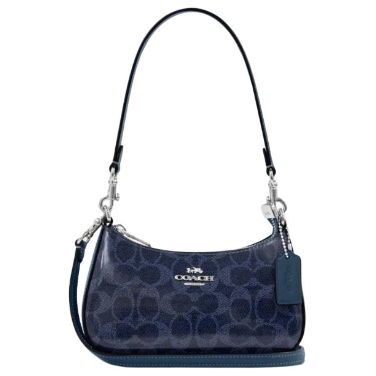 Coach Coach Leather Shoulder Bag Women's Blue