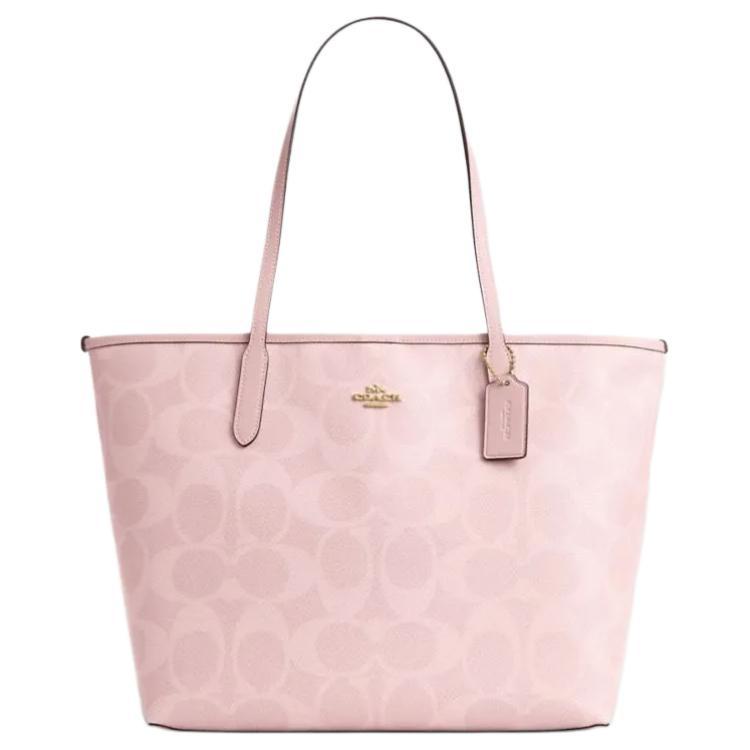 Coach Coach City Artificial Leather Tote Bag, Shopping Bag, Shoulder Bag Large Size Women's Flesh Pink