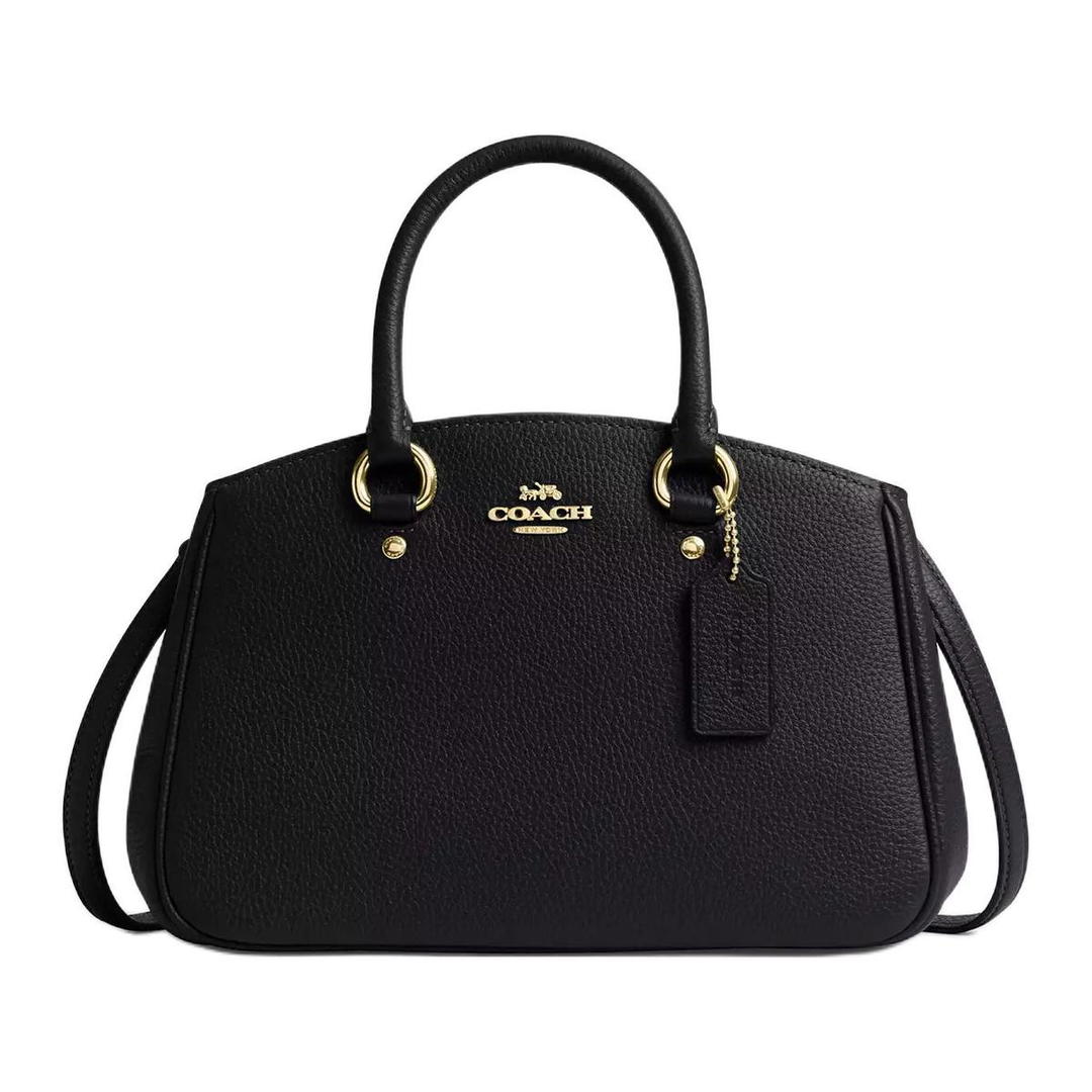 Coach Coach Litchi Grain Leather One Shoulder Handbag Small Size Women's Black