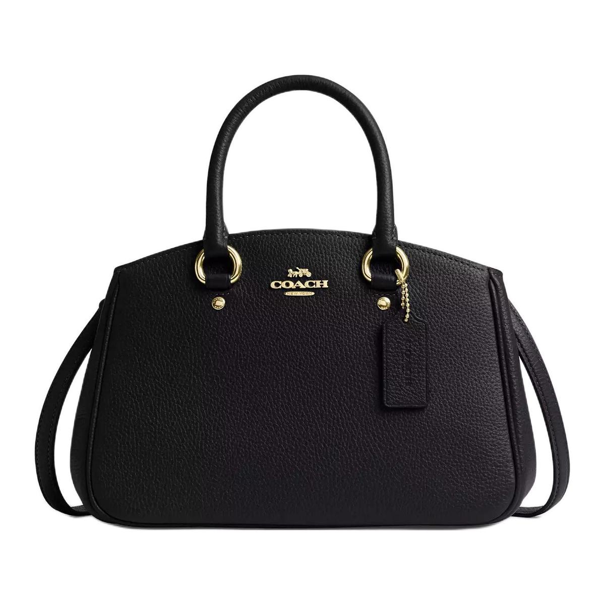Coach Coach Litchi Grain Leather One Shoulder Handbag Small Size Women's Black