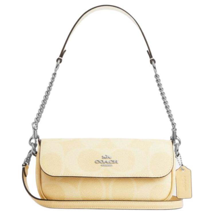 Coach Coach Hailey Artificial Leather Crossbody Bag, Shoulder Bag Small Size Women's Dry Grass Yellow