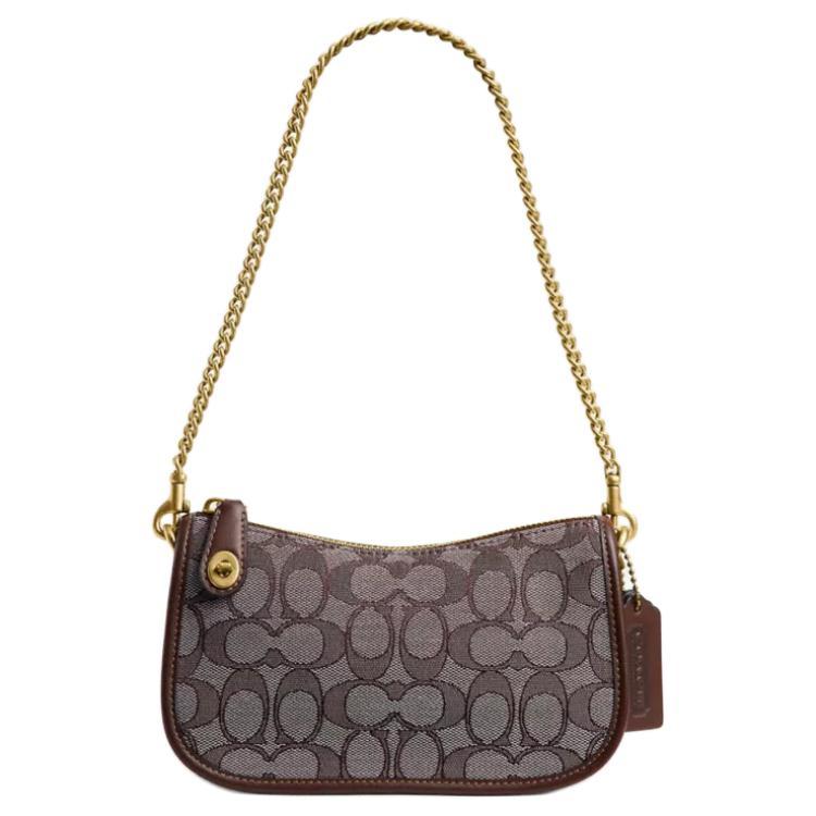 Coach Coach Swinger Recycled Cotton Portable Crossbody Bag, Shoulder Bag Small Size Women's Brown