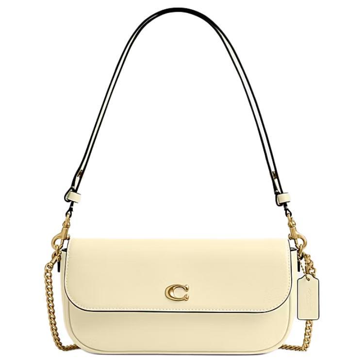 Coach Coach Leather Shoulder Bag Medium Size Women's Yellow
