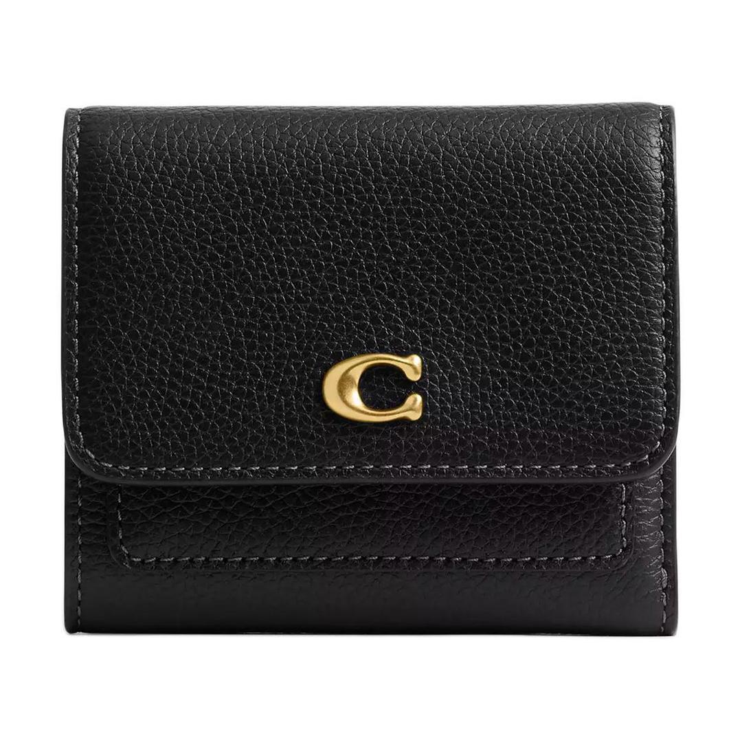 Coach Coach Mira Leather Wallet Small Size Women's Black