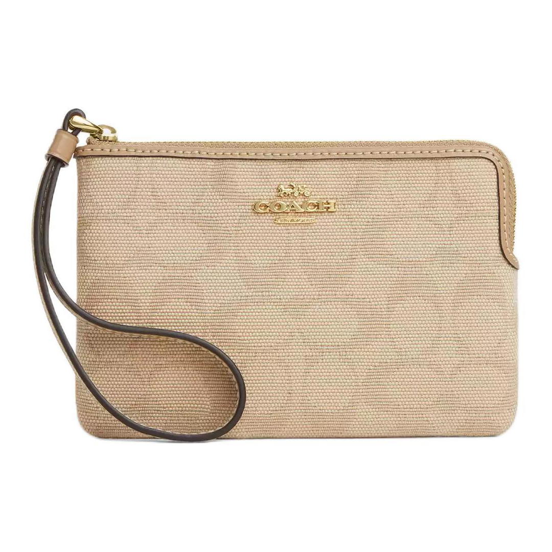 Coach Coach Canvas Clutch Small Size Women's Natural