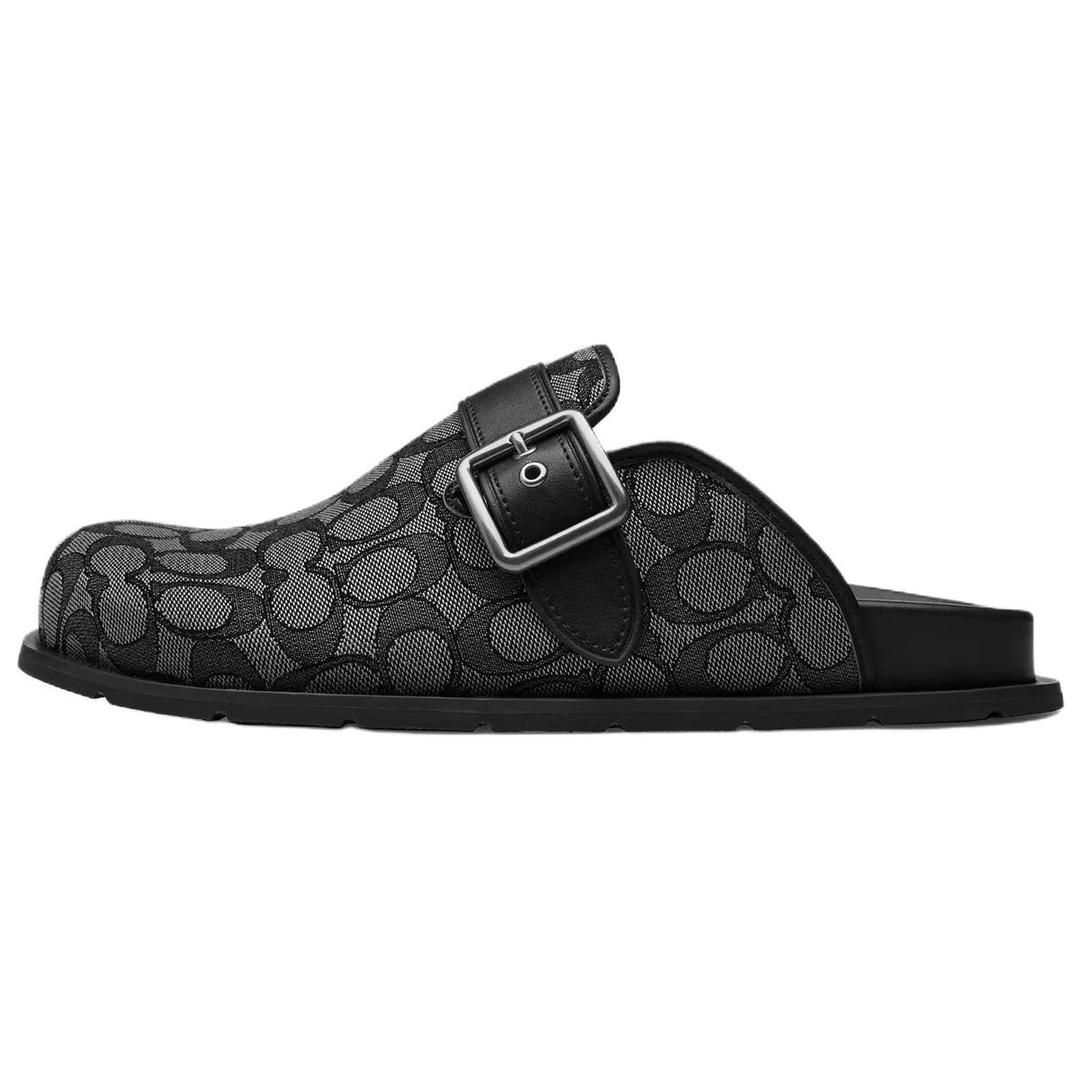 Coach Coach Buckle Closed Toe Slippers Men's Black