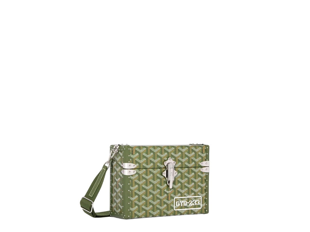 Goyard Goyard Cassette Trunk Bag In Goyardine Canvas And Clamecy Cowhide With Palladium Hardware Khaki