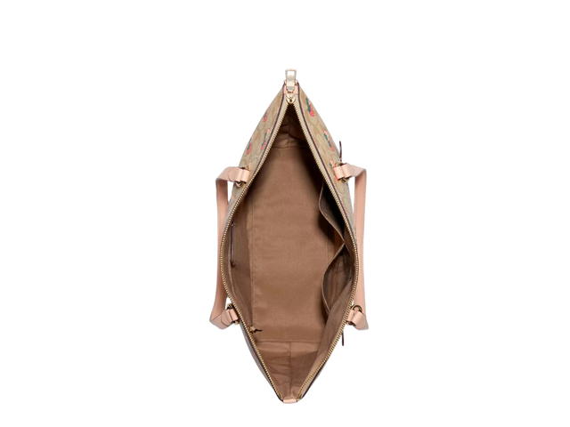 Coach Coach Gallery Tote Bag In Signature Canvas With Strawberry Print Gold Hardware Light Khaki Multi - view 3