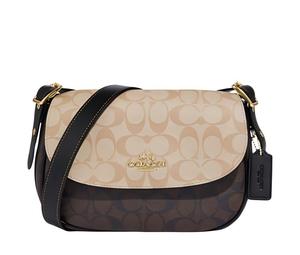 Buy Coach Macie Artificial Leather Saddle Bag Shoulder Bag Crossbody Bag Medium Size Women's Light Khaki & Brown at Sasom – Authentic and Ready to Ship