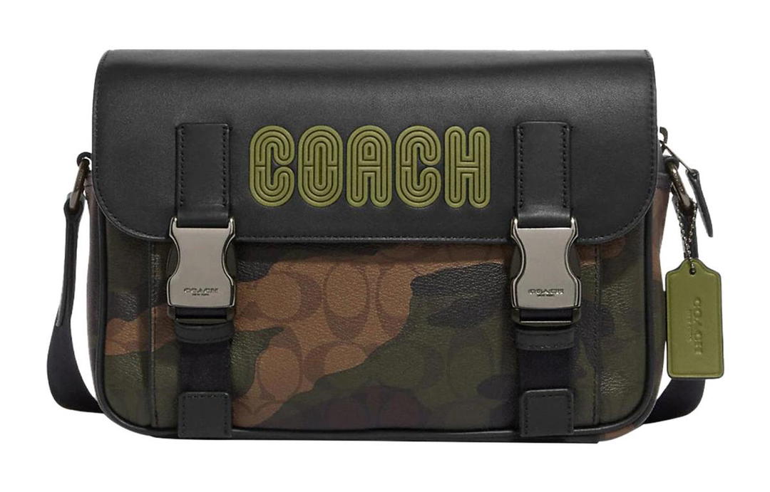 Coach Coach Track Cow Leather Patchwork Shoulder Bag Crossbody Bag Medium Size Men's Monogram Jasper Mix