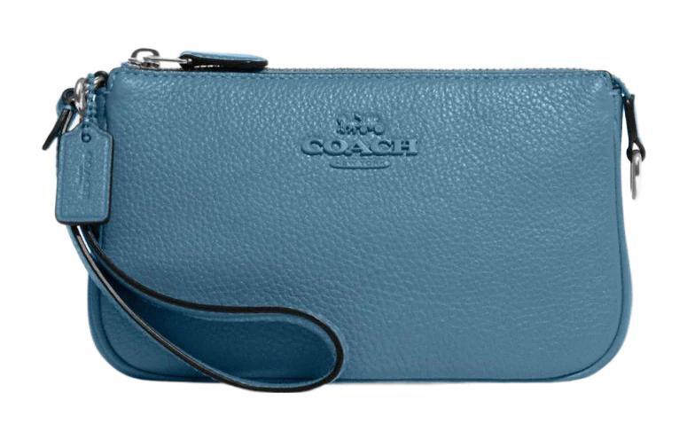 Coach Coach Nolita Cow Leather Shoulder Bag Portable Clutch Medium Size Women's Blue