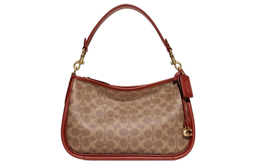Coach Coach Cary Coated Canvas With Calfskin Handbag Shoulder Bag Crossbody Bag Large Size Women's Brown