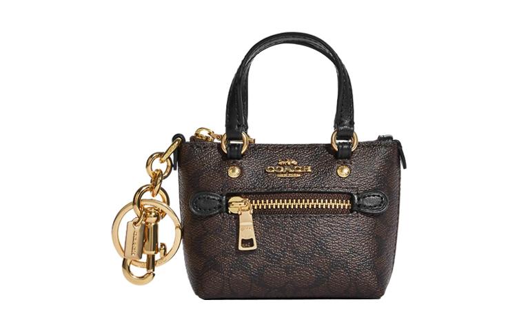 Coach Coach Gallery Coated Canvas With Smooth Leather Bag Accessory Mini Women's Brown