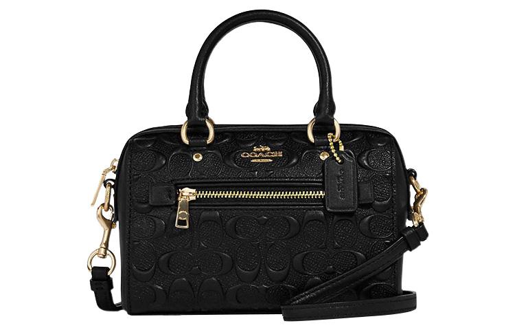 Coach Coach Rowan Iconic Smooth Calfskin Boston Bag Handbag Shoulder Bag Crossbody Bag Mini Women's Black