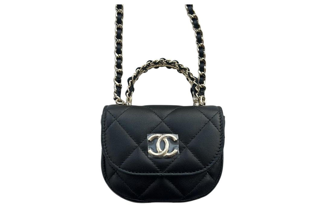 Chanel Chanel Sheepskin Shoulder Bag Crossbody Bag Mini Women's Black