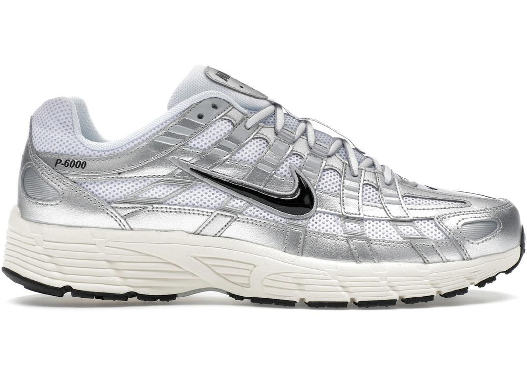 Nike Nike P-6000 White Metallic Silver Flat Silver Black