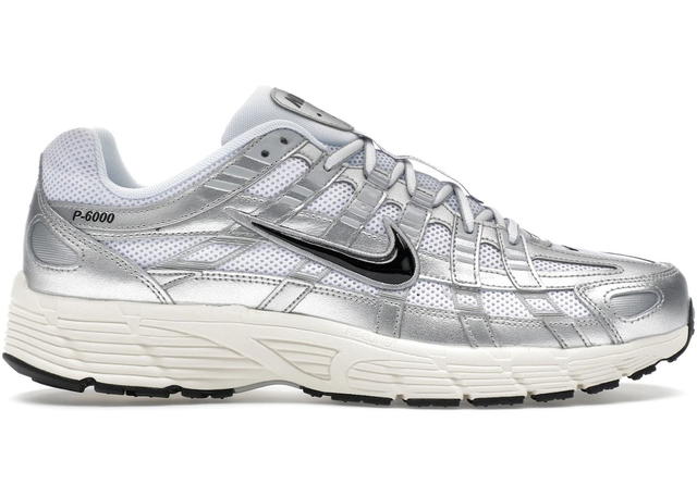 Nike Nike P-6000 White Metallic Silver Flat Silver Black - view 1