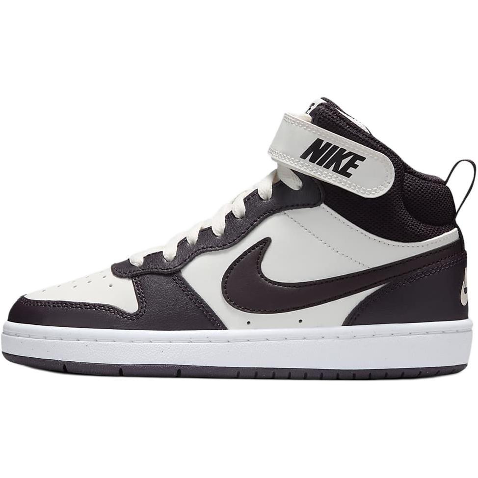 Nike Nike Court Borough 2 Anti Slip Wear Resistant Mid Top Kids' Skateboarding Shoes White Red Teenagers