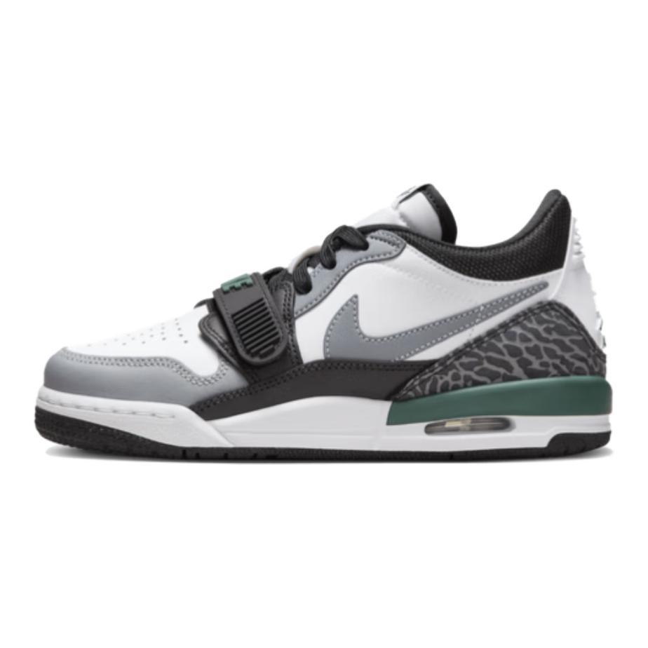Jordan Jordan Legacy 312 Anti Slip Wear Resistant Low Top Children's Basketball Shoes White Gray Green Teenagers