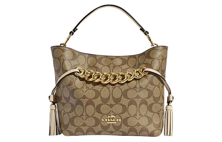 Coach Coach Andy Cow Leather Handbag Shoulder Bag Crossbody Bag Medium Size Women's Brown