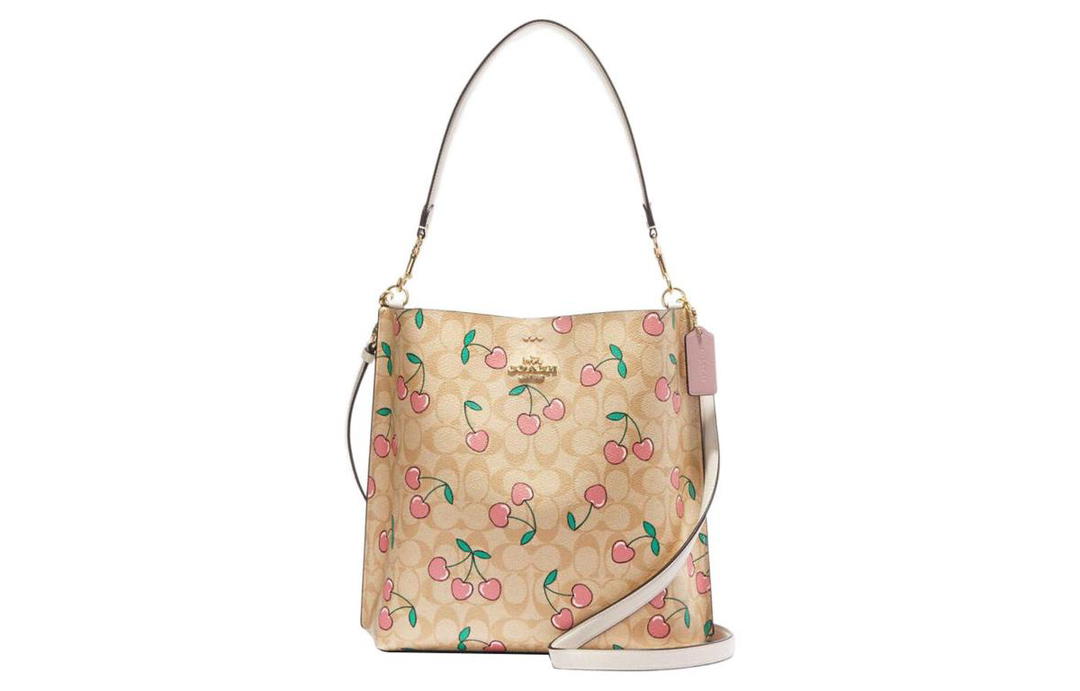 Coach Coach Mollie Artificial Leather Bucket Bags Shoulder Bag Crossbody Bag Handbag Regular Women's Beige
