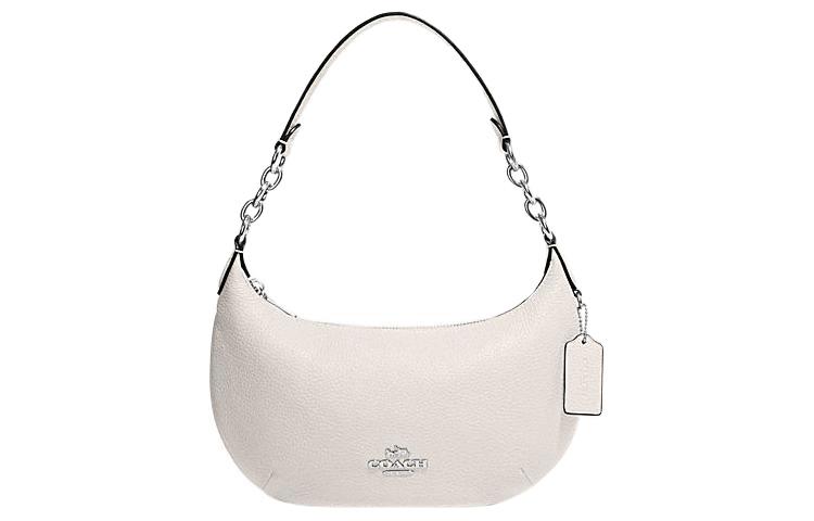 Coach Coach Cow Leather Crescent Bag Shoulder Bag Handbag Shoulder Bag Large Size Women's White