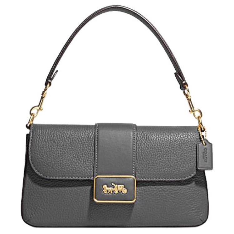 Coach Coach Grace Cow Leather Patchwork With Sheepskin Handbag Shoulder Bag Crossbody Bag Mini Women's Gray