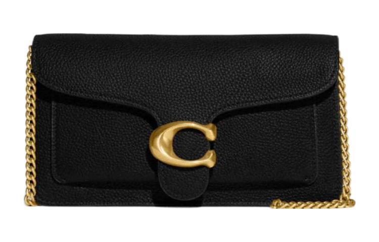 Coach Coach Chain Cow Leather One Shoulder Crossbody Clutches Small Size Women's Black
