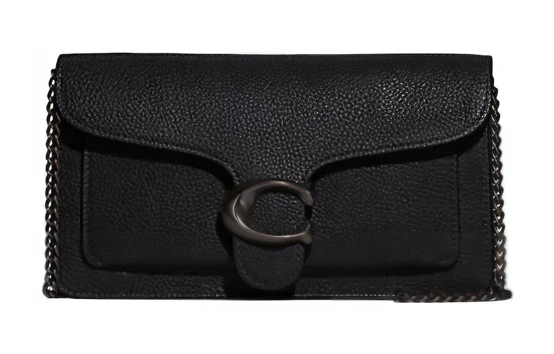 Coach Coach Tabby Pebble Texture Cow Leather Shoulder Bag, Crossbody Bag, Clutch Small Size Women's Black