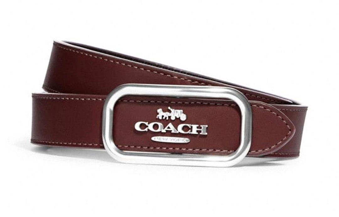 Coach Coach Cow Leather Belts Women's Red Width 2.5CM