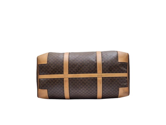 Celine Celine Macadam Triomphe Boston Duffel Travel Bag In Canvas And Brown Leather With Gold Hardware Brown - view 4
