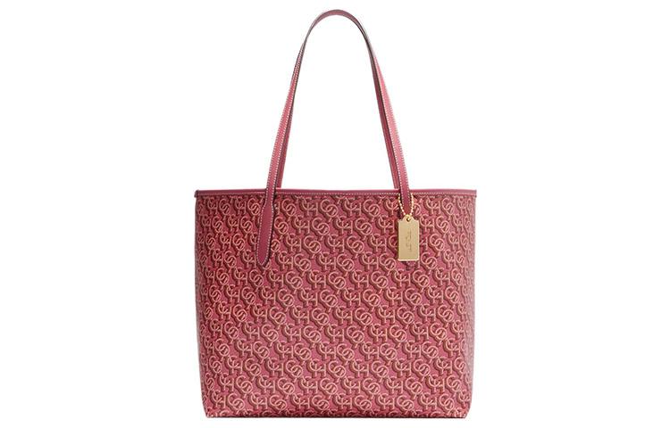 Coach Coach City Canvas With Leather Tote Bag, Shopping Bag, Handbag, Shoulder Bag Women's Rouge Red