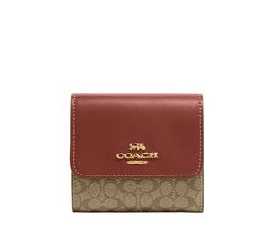 Buy Coach Trifold Wallet Canvas With Leather Card Holder Wallet Small Size Women's Brown & Khaki at Sasom – Authentic and Ready to Ship