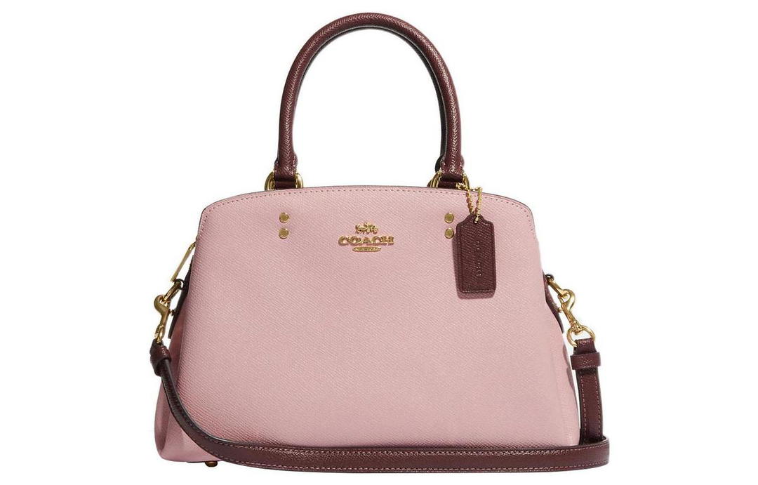 Coach Coach Lillie Cross-Stitch Leather Shoulder Bag Crossbody Bag Handbag Mini Women's Pink