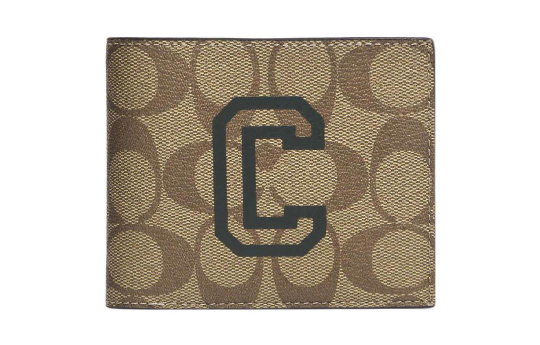 Coach Coach 3 IN 1 Wallet Artificial Leather Card Holder Wallet Men's Khaki