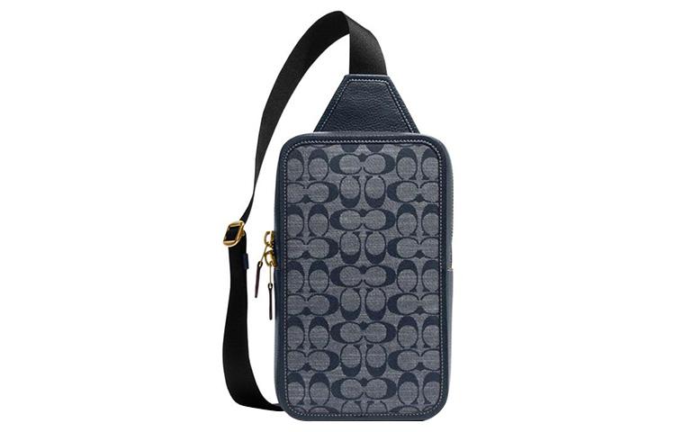 Coach Coach Sullivan Cow Leather With Textile Shoulder Bag Crossbody Bag Small Size Men's Denim