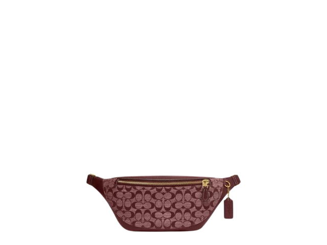 Coach Coach Warren Belt Bag Chambray In Signature With Gold Hardware Wine Multi - view 1